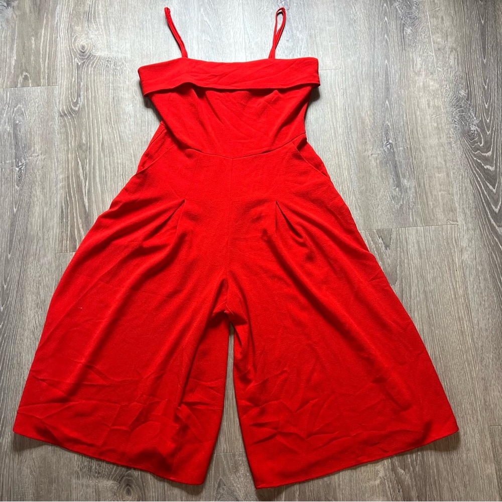 Socialite Orange Wide-Leg Jumpsuit with Spaghetti Straps‎ and Pockets Womens S